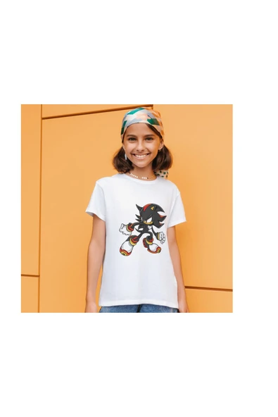 Sonic Tişört Siyah Sonic Sonik Tişört Beyaz Çocuk Yetişkin T-shirt - 2