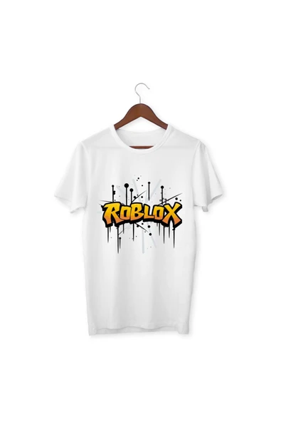 Çocuklar İçin Roblox Tişört Çocuk Yetişkin Beyaz Roblox Tişört ürün görseli