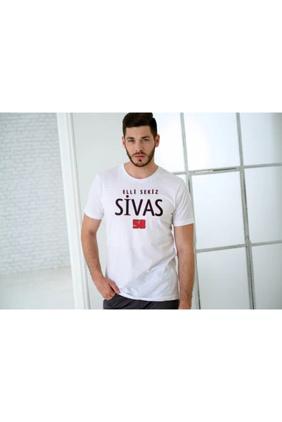 58 Sivas Temalı Yiğido Baskılı T-shirt