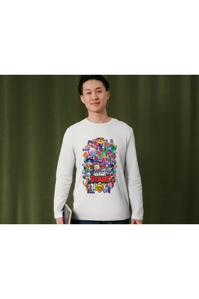 Brawl Stars Uzun Kollu İnce T-shirt Çocuk Yetişkin Brawl Stars Uzun Kollu Tişört - Resim 3