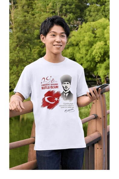 29 Ekim Tişört 101. Yıl Tişört Cumhuriyet Bayramı T-shirt - 3