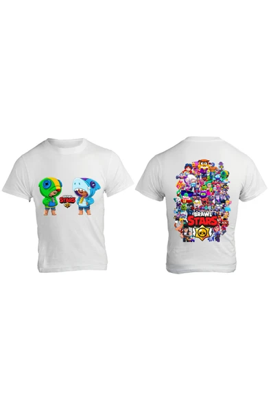 Leon Brawl Stars Tişört Ön ve Arka Leon T-shirt Dilediğiniz Karakteri Bize Belirtmeniz Yeterli