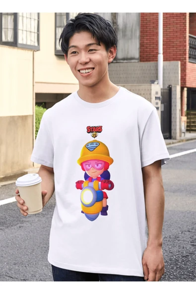 Brawl Stars Jacky Tişört Çocuk Yetişkin Beyaz T-shirt Unisex Çocuk Tişört - 2