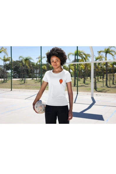 Ateş ve Su Baskılı Çift Tişört Yetişkin Çocuk T-shirt ürün görseli