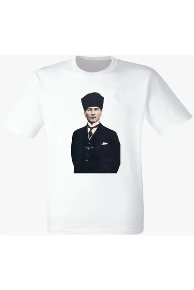Atatürk Baskılı Beyaz Tişört - Resim 2