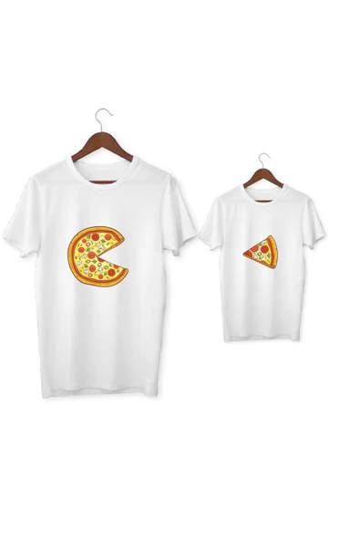 Baba Çocuk Kombinli Pizza Dilimi Tişört (1 Adet Fiyatıdır)