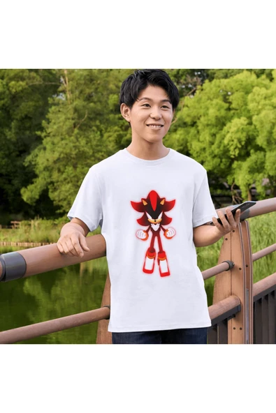 Socin Siyah Tişörtleri Beyaz Unisex T-shirt Sonic Çocuk Yetişkin Tişört - 2