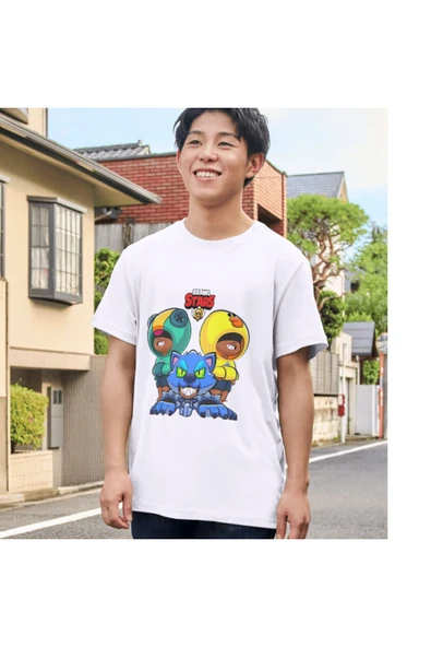 Brawl Stars Leon Çocuk Yetişkin Beyaz T-shirt Unisex Çocuk Tişört