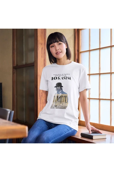 10 Kasım Atatürk Baskılı Tişört Atatürk 10 Kasım T-shirt - Resim 3