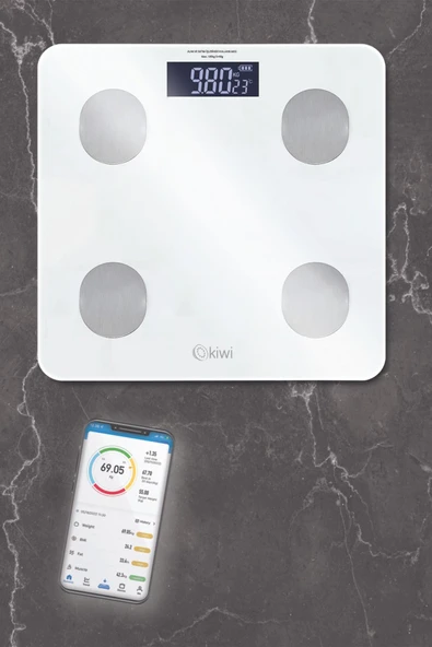 Kiwi Kbs 1085 Akıllı Banyo Baskülü Siyah