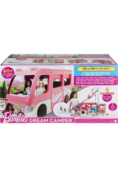 BARBİE Rüya Karavanı, 76 Cm Yüksekliğinde Ve Dönen Tekerlekli, 60'tan Fazla Aksesuarı Hcd46 - 7