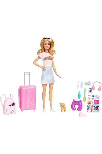 BARBİE Sevimli Bebek Seyahatte Bebeği Ve Aksesuarları Oyun Seti