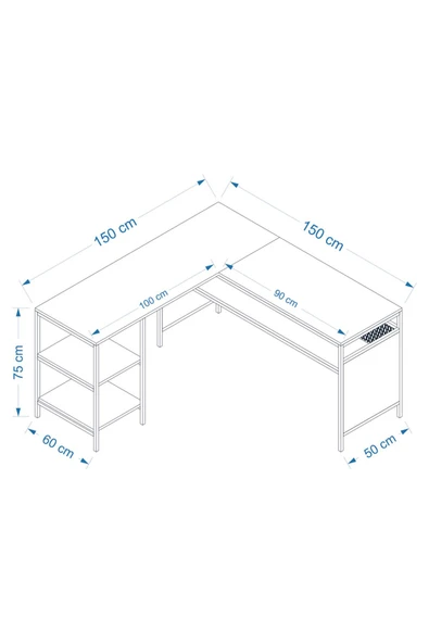 Deconode Deluxe Köşe Çalışma Masası - 3