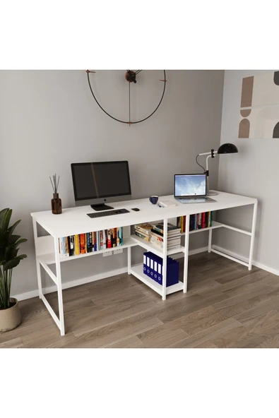 Deconode Fusion Çift Kişilik Raflı Çalışma Masası - 2