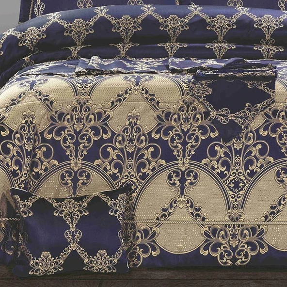 11 PARÇA  ÇEYİZ SETİ MAHİDEVRAN LACİVERT - Resim 3