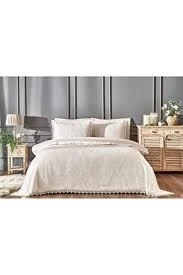 BELİSİMA 7 PRÇ BROKER NEVRESİMLİ PİKE TAKIMI KREM - Resim 2