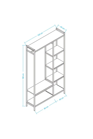 Deconode Metro Açık Metal Gardırop - Elbise Askısı - 4