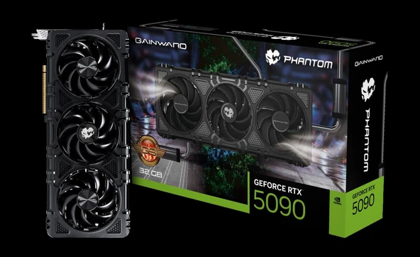 Gainward GeForce RTX5090 PHANTOM 32GB GDDR7 512bit 3-DP HDMI DLSS 4 Ekran Kartı