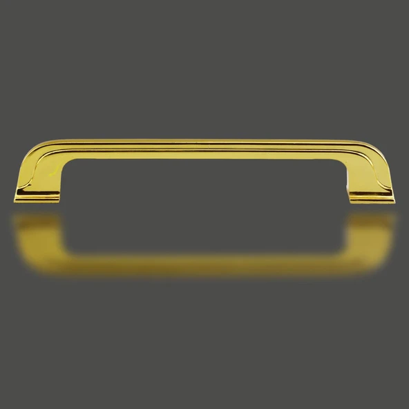 10 Adet Alperen Düz Mobilya Mutfak Dolabı Çekmece Dolap Kulpu Metal Kulp Kulbu 128 MM-12.8 CM Altın - 3