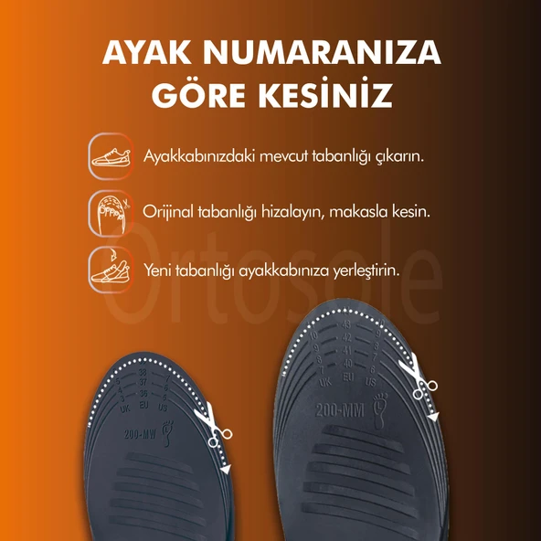 OS200 | Topuk Dikeni, Düz Tabanlık, İç Basma Önleyici, Kemer Destekli, Plantar Fasiit İç Tabanlık - 7