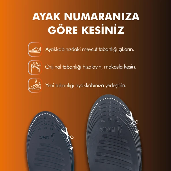 OS200 | Topuk Dikeni, Düz Tabanlık, İç Basma Önleyici, Kemer Destekli, Plantar Fasiit İç Tabanlık - 7