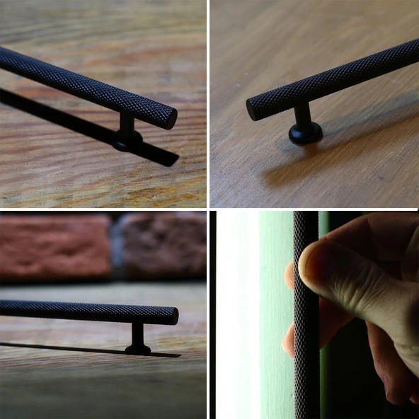 10 Adet Doruk Kulp Mobilya Mutfak Dolabı Çekmece Dolap Kulpları Kapak Kulpu Kulbu Siyah 160 mm Metal - 3