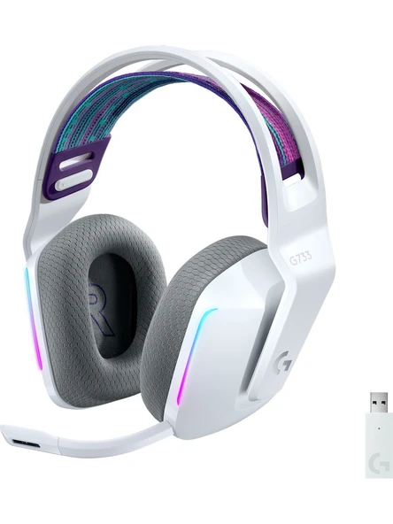 Logitech G733 Lightspeed Beyaz RGB 7.1 Kablosuz Kulak Üstü Oyuncu Kulaklığı