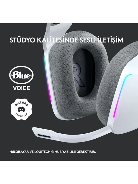 Logitech G733 Lightspeed Beyaz RGB 7.1 Kablosuz Kulak Üstü Oyuncu Kulaklığı - 7