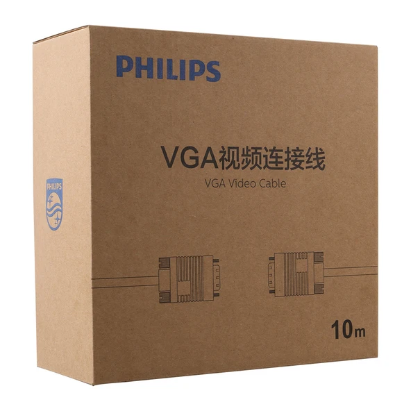 Philips SWV6139H/93 Siyah 3+6 Erkek-Erkek 15 Pin 10 Metre Vga Kablo Pc Bilgisayar Monitör Görüntü Kablosu - 3