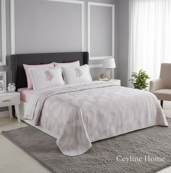 PALMİYE 7 PARÇALI PİKE GELİN TAKIMI ÇİFT KİŞİLİK PUDRA ürün görseli