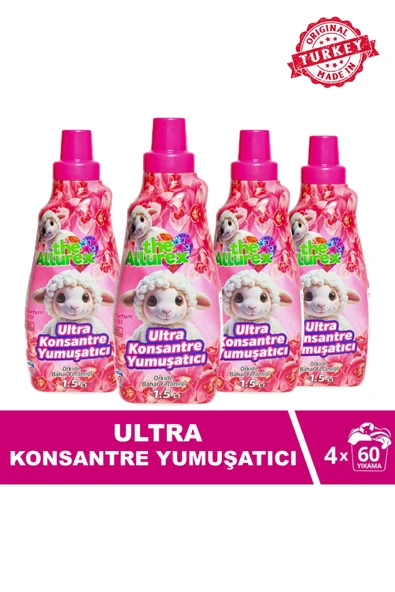 Ultra konsantre yumuşatıcı 1500 ml orkide bahar ferahlığı 4 lü