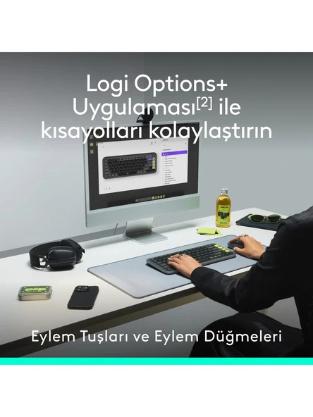 Logitech Pop Icon Combo 920-013077 Pembe Kablosuz Klavye Mouse Seti - 4