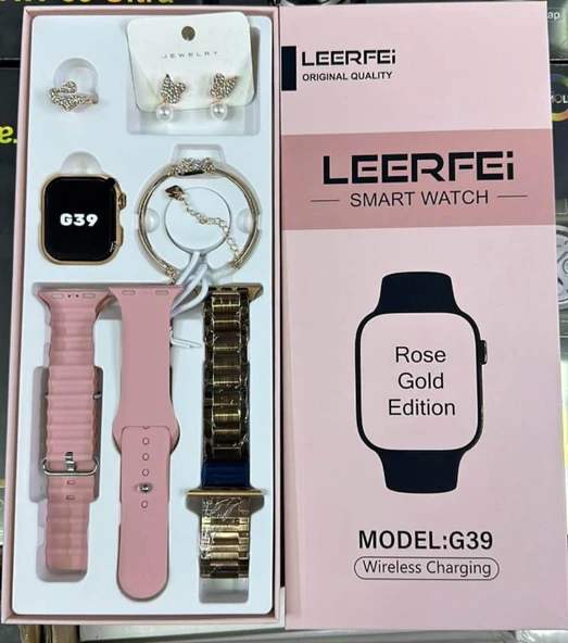 G39 Kadın Saati- Küpe+Yüzük+Bileklik HEDİYE