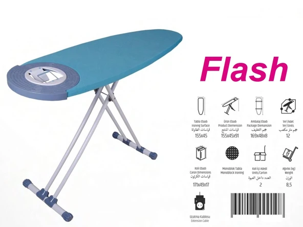 Livdora Ütü Masası XXL (Kazanlı Ütülere de Uygundur)-Flash (New Orion) - 4