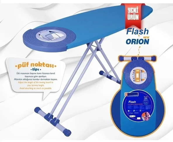 Livdora Ütü Masası XXL (Kazanlı Ütülere de Uygundur)-Flash (New Orion)