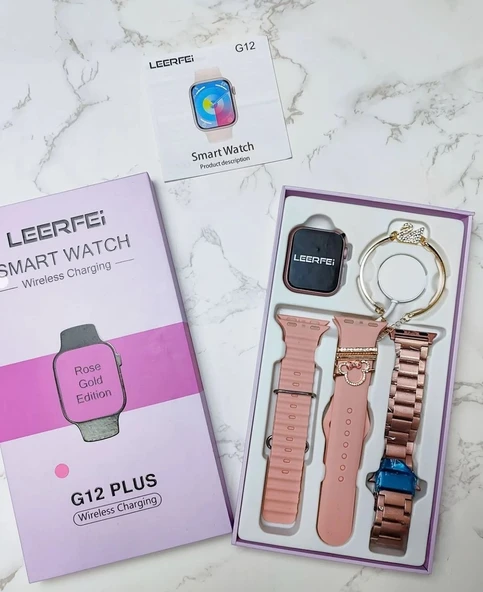 Kadın Akıllı Saat G12 Plus Bileklik+Charm Seti Hediyeli Amoled Ekran