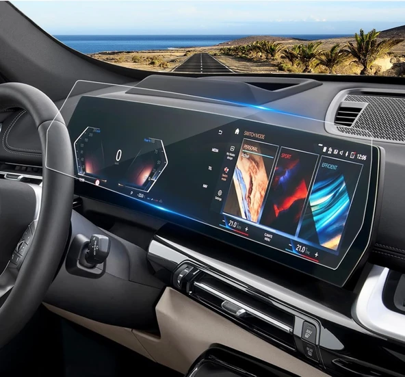 BMW X2 2024 Model Gösterge ve Dokunmatik Bilgi Ekranı Uyumlu  9H Nano Ekran Koruyucu - 1