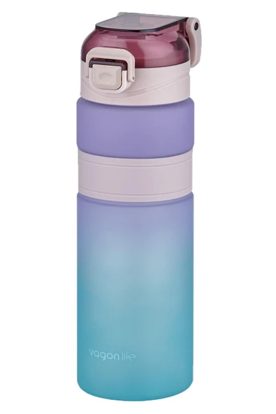 Vagonlife Çift Renk 800ml Kaydırmaz Silikon Gövde Rahat İçim-Pipetsiz- Motivasyon Su Matarası - 6