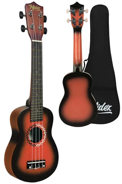 Midex UKX-600RD Sunburs Efektli Maun Concert Ukulele Full Set - 3