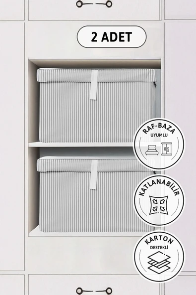 Kapaklı Mega 2'li Hurç 60x40x30 - Gri