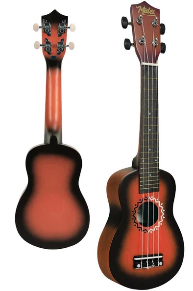 Midex UKX-600RD Sunburs Efektli Maun Concert Ukulele Full Set - 2