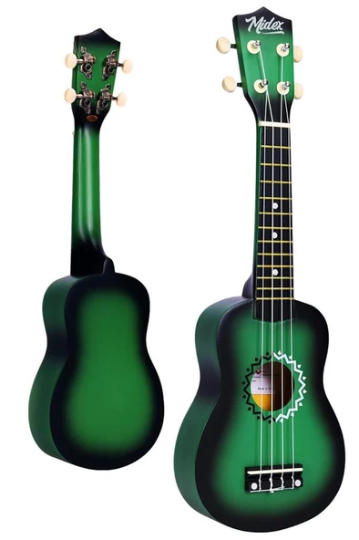 Midex UKX-500GR Sunburs Efektli Maun Soprano Ukulele Full Set - 2