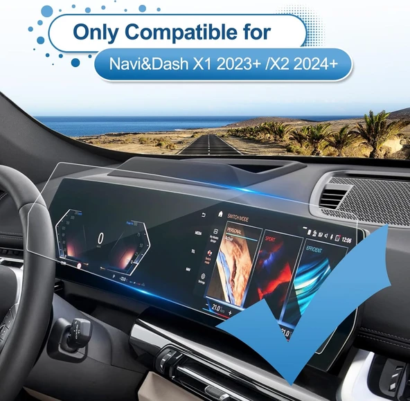 BMW 2 Serisi 2024 Model Gösterge ve Dokunmatik Bilgi Ekranı Uyumlu  9H Nano Ekran Koruyucu - 2