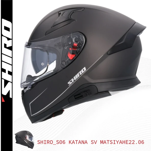 SHIRO KASK FULLFACE KATANA M.C SV(GÖZLÜKLÜ) MAT SİYAH L 5960 ürün görseli
