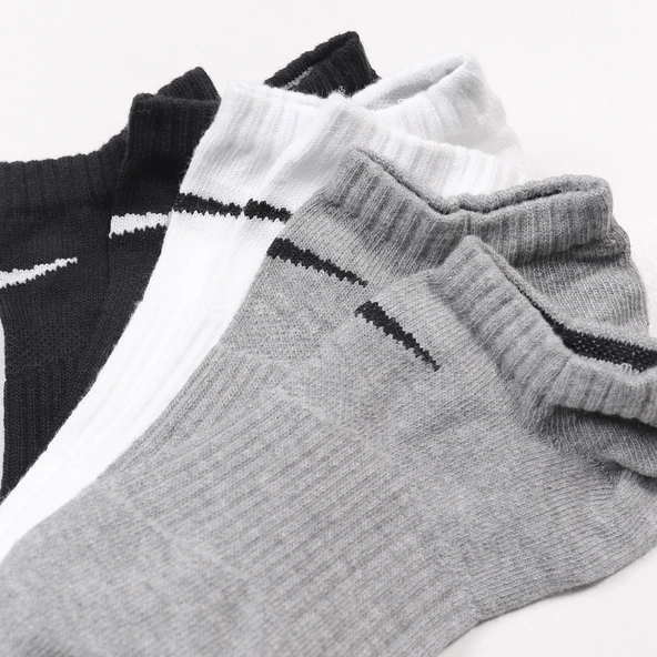 NIKE PERFORMANCE LIGHTWEIGHT COTTON ANKLE SOCKS  3LÜ RENKLİ ÇORAP SX4705-001 - 2