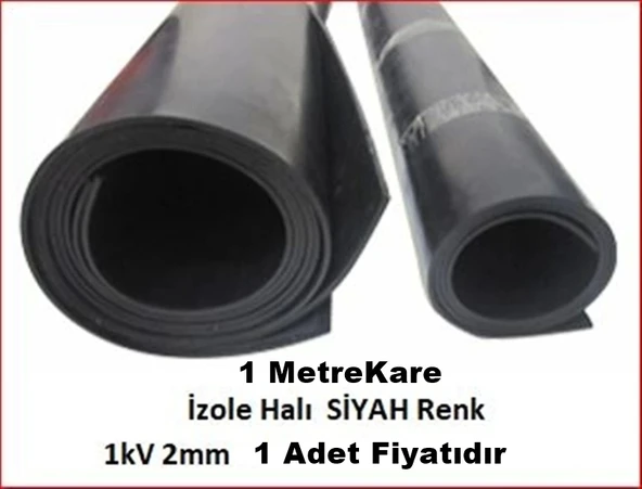 GENEL 1000v 1. Kalite Elektrik İzole Halı 1kv 100x100cm 1 Mt Kare Siyah Kalınlık 2mm