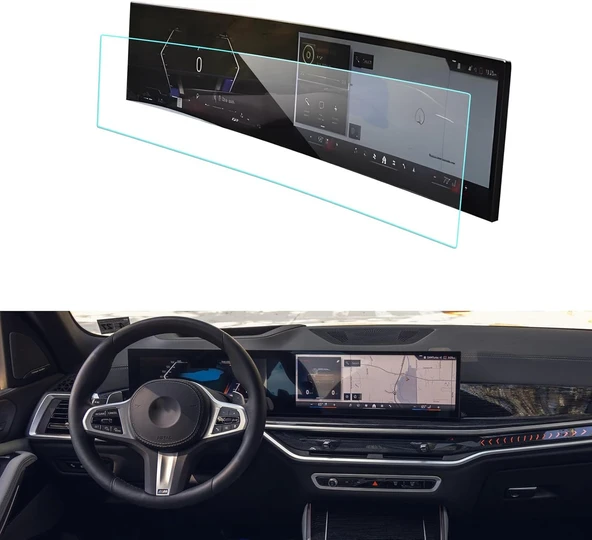 BMW 5 Serisi 2024 Model Gösterge ve Dokunmatik Bilgi Ekranı Uyumlu  9H Nano Ekran Koruyucu ürün görseli 1