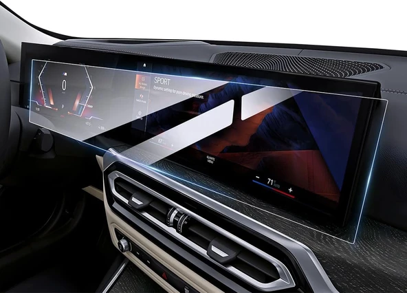 BMW X3 2024 Model Gösterge ve Dokunmatik Bilgi Ekranı Uyumlu  9H Nano Ekran Koruyucu - Resim 2