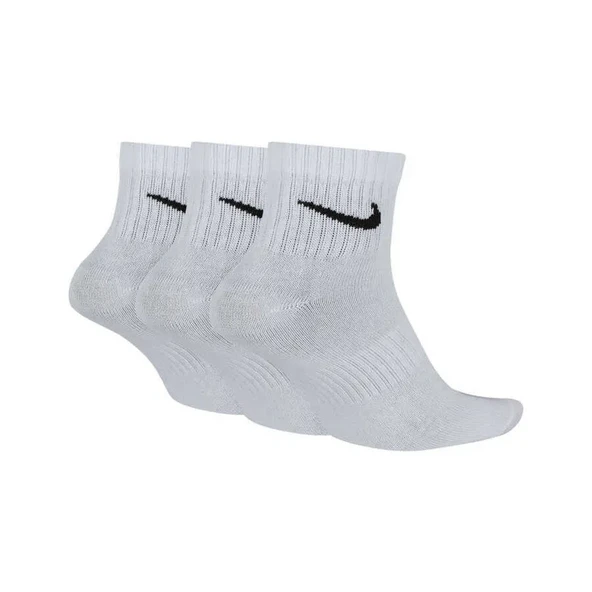 NIKE EVERYDAY LIGHTWEIGHT PERFORMAS COTTON ANKLE HALF SOCKS  3 lü Beyaz Çorap SX7677-100 - 2