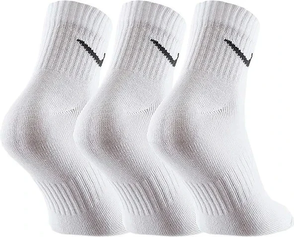 NIKE EVERYDAY LIGHTWEIGHT PERFORMAS COTTON ANKLE HALF SOCKS  3 lü Beyaz Çorap SX7677-100 - 4